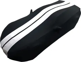 37176431 Sr1 Performance C6 Corvette Indoor Car Cover Ultraguard Stretch Satin Black With Gray Stripes