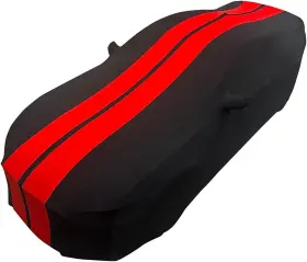Fm10104 Sr1 Performance Mustang Car Cover Ultraguard Stretch Satin Sport Custom Fit Dust Proof Black/red