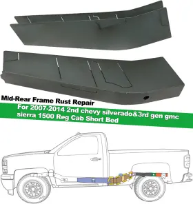 Suvc1664 Suvwinner Suvc1664/c2232/c2233 Mid-rear/center Frame Repair For 07-14 Silverado/sierra 1500reg Cab Long/short B