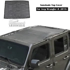 Tesin012026040236 Tesin For Jeep Wrangler Jl Gladiator Jt 18 4door Sunshade Mesh Top Bikini Uvprotector