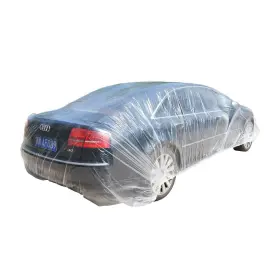 Topsoon 612068797732 Clear Plastic Car Cover With Elastic Band Disposable Auto C