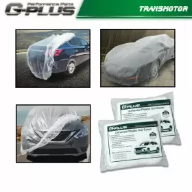 Car0001awt Transmotor2013 New 2pcs Universal Garage Rain And Dust Proof Clear Disposable Plastic Car Covers