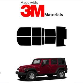Trueline Automotive 95735720 Precut Window Tint For Jeep Wrangler 4dr 07-10 Color Stable Ceramic Made With 3m