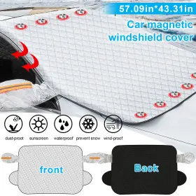 9070966 Tsuinz Magnetic Car Windshield Snow Cover Winter Ice Frost Guard Sun Sunshade Protector