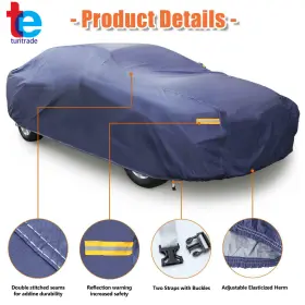 Tr21334 Turitrade Full Car Cover Rain Waterproof Snow Heat Uv Dust Resistant Outdoor And Indoor A5
