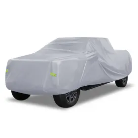 190t-pu Uauto1 634149131815 Waterproof Car Cover With Driver Door Zipper For Ford F150 Crew Cab Gray