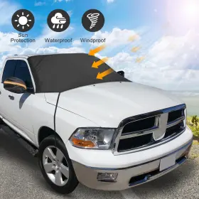 93.5x Uauto1 752374439473 Strap Car Front Windshield Cover With Rearview Mirror 57 Inches