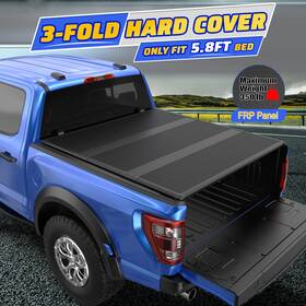 Ubmotor 12m042341m2bt0506 5.8ft Frp Hard Bed Tonneau Cover For 2009-24 Dodge Ram 1500/ 10-18 2500 3500