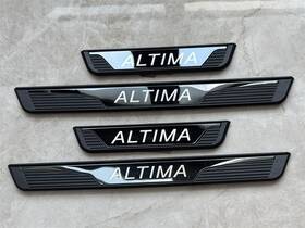 Ulusky-us 000-bxg-ns/tl-altima For Nissan Altima Black Steel Car Door Scuff Sill Cover Panel Step Protector X4