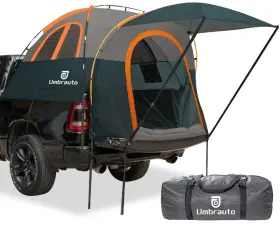 Ua-pkt202-6467w Umbrauto Truck Camping Tent With Awning - 6.4-6.7ft Waterproof Pickup Bed 2 Person