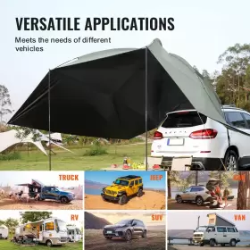 Unvqccpbxs10x7fj8fwtv0 Universal Products Camping Holiday Vehicle Awning - Large 10ft X 7ft Shade Coverage Car Side