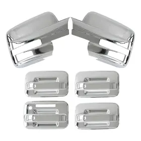 Fd0060-4bm Usauces Chrome Plated Full Mirror Covers Caps And Door Handle Cover Fit 09-14 Ford F-150