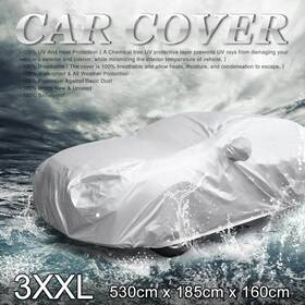 Uxcell 609876972765 3xxl Silver Tone 190t Car Cover Waterproof Snow Heat Resistant W Mirror Pocket