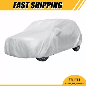 Uxcell 766549673425 One Silver Tone Waterproof Uv Dust Rain Resistant Protective Car Cover Universal
