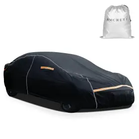 Bk-3m Wmcheyi Car Cover Waterproof All Weather 6 Layers Covers Sedan-m Black