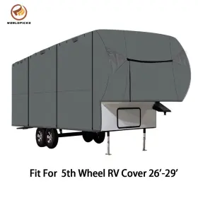 Wp4890060 Worldpicks Waterproof For 5th Wheel Rv Motorhome Camper Storage Cover 4-ply Gray 26ft-29ft Ft