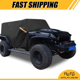 X Autohaux 731618734956 One Cab Car Cover Custom For Jeep Wrangler Jk Jl Hardtop 4 Door With Zipper