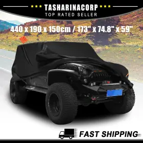 X Autohaux 743151640335 1/lot Suv Car Cover For Jeep Wrangler Jk 2 Door 07-21 Uv Waterproof Protection