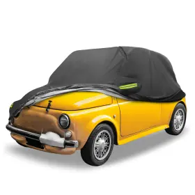 X Autohaux 745060435620 Waterproof Car Cover Full With Zipper For Fiat 500 2007-2022 Black