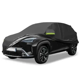 X Autohaux 745060435644 Waterproof Full Car Cover With Zipper For Toyota Yaris Cross 2021-2023 Black