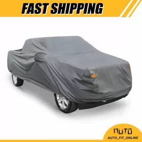 X Autohaux 766549654257 Pickup Truck Cover Single Custom For Ford F350 With Driver Door Zipper Gray