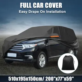 210d-pu X Autohaux 767153415050 Waterproof Oxford Car Cover For Toyota Highlander With Zipper Black