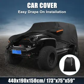 X Autohaux 767153415159 Waterproof Aluminum Film Car Cover For Jeep Wrangler Jk2 07 -17 With Zipper