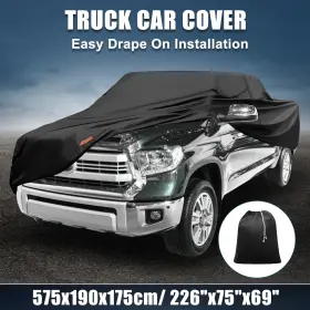 X Autohaux 767153415180 Waterproof Aluminum Film Car Cover For Toyota Tacoma Crew 05-21 With Zipper