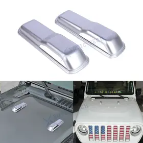 Kt496s Xotic Tech Silver Engine Hood Hinge Protect Decor For Jeep Wrangler Jl Jlu Gladiator 2018