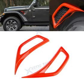 Kt497or Xotic Tech 2pcs Orange Side Air Conditioning Vent Cover For Jeep Wrangler Jl Jlu Jt 2018-up