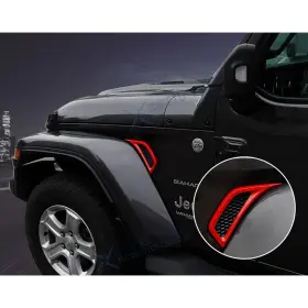Kt497r Xotic Tech For Jeep Jl Red Abs Carbon Look Side Air Conditioning Vent Outlet Decor Trim