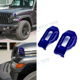 Kt498b Xotic Tech Blue Hood Latch Lock Catch Brackets Trim For Jeep Wrangler Jl Gladiator 2018