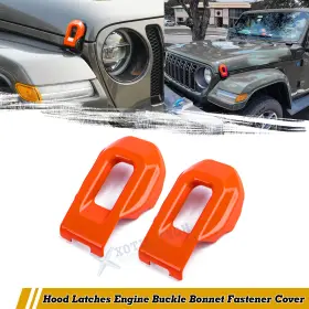 Kt498or Xotic Tech Orange Hood Latch Lock Catch Brackets Trim For Jeep Wrangler Jl Gladiator 2018
