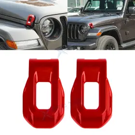 Kt498r Xotic Tech 2x Red Hood Latches Engine Buckle Bonnet Cover For Jeep Wrangler Jl Jlu 2018-up