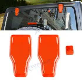 Kt499or Xotic Tech Orange Rear Window Hinge Cover Nozzle Decals For Jeep Wrangler Jl Jlu 2018-up