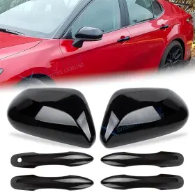 Kt235-variations Xotic Tech Kt533 6pcs/set Door Handle Rear View Mirror Cap Cover Trim For Toyota Camry 2018-2025