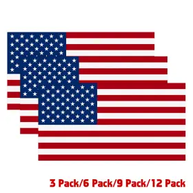 St244-variation3 Xotic Tech #st244-variation3 5x3 Inches Thin Line Us Flag Decal Reflective Stripe American Car Stickers