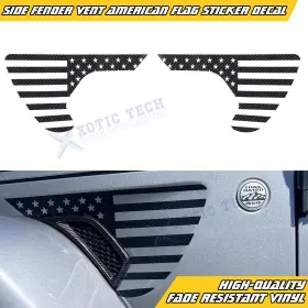 St247cf Xotic Tech #st247cf Carbon Style Fender Vent American Flag Decals For Jeep Wrangler Jl Jlu 2018-up