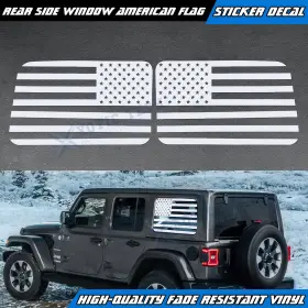 St248w Xotic Tech #st248w White Rear Side Window American Flag Decal For Jeep Wrangler Jl Jlu 2018 4-door