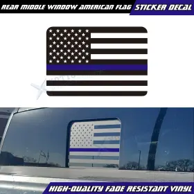 St249b Xotic Tech #st249b Ford Blue Rear Middle Window American Flag Decal For F150 F250 F350 2015 2016-up