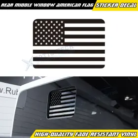 St249bk Xotic Tech #st249bk Black Rear Middle Window American Flag Decal For Jeep Gladiator Jt Truck 2020-up