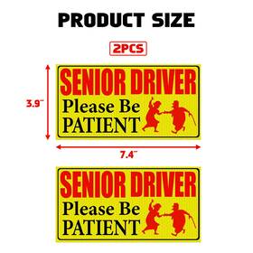 Xotic Tech #st252-variation Elderly Driver Car Magnet Reflective Senior Signs Bumper Sticker Yellow