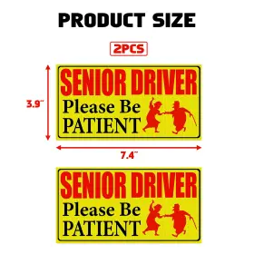 St252-variation Xotic Tech #st252-variation Elderly Driver Car Magnet Reflective Senior Signs Bumper Sticker Yellow