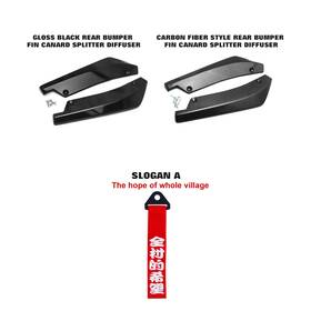 Xotic Tech #th203 Kt015-variations Chinese Slogan Tow Strap Rear Bumper Splitter Diffuser Spoiler Decor Combo Kit
