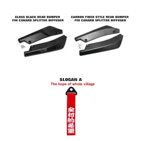 Kt015-variations Xotic Tech #th203 Chinese Slogan Tow Strap Rear Bumper Splitter Diffuser Spoiler Decor Combo Kit
