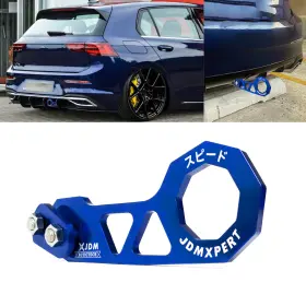 Th254-variation Xotic Tech 2.2 Inch Exterior Sporty Style Aluminum Auto Rear Towing Hook Ring Set Universal Fit
