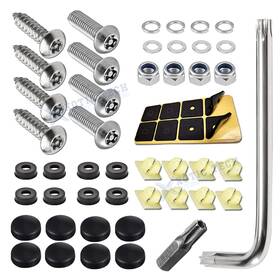 Xotic Tech #th357-variation License Plate Holder Mounting Hardware 1/4 Inch M6 Security Screw Set Rust Resist