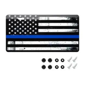 Th360-variation Xotic Tech #th360-variation Vintage American Flag Automotive Front License Plate With Screws Kit Universal