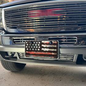 Xotic Tech #th360m Orange Vintage American Flag Automotive Front License Plate With Screws Universal
