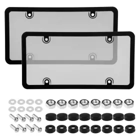 Th361-variation Xotic Tech #th361-variation Unbreakable Bubble Design Transparent License Plate Protectors With Screw 12x6 Inch